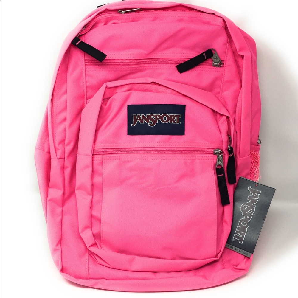 JanSport Big Student Fluorescent Pink Backpack